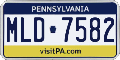 PA license plate MLD7582