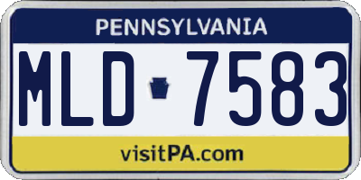 PA license plate MLD7583