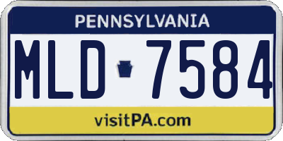 PA license plate MLD7584