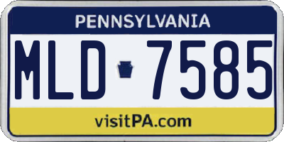 PA license plate MLD7585