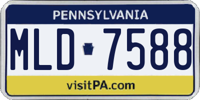 PA license plate MLD7588