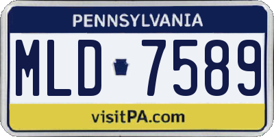 PA license plate MLD7589