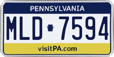 PA license plate MLD7594