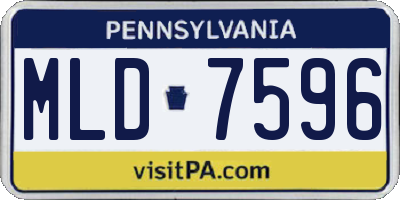 PA license plate MLD7596