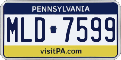 PA license plate MLD7599