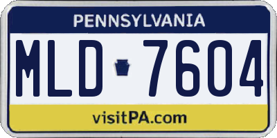 PA license plate MLD7604