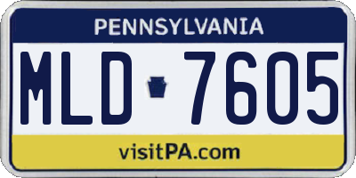 PA license plate MLD7605