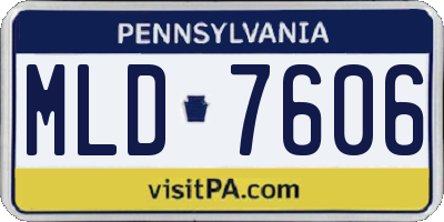 PA license plate MLD7606