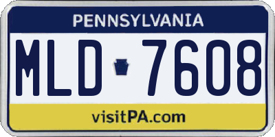 PA license plate MLD7608