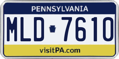PA license plate MLD7610