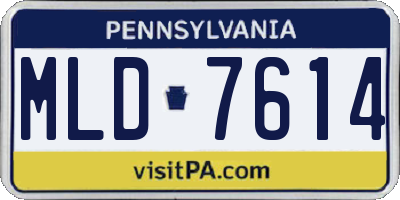 PA license plate MLD7614