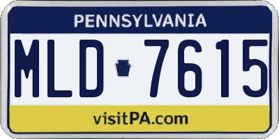 PA license plate MLD7615