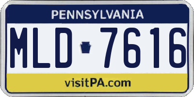 PA license plate MLD7616