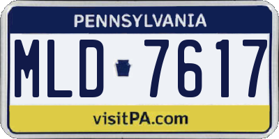 PA license plate MLD7617