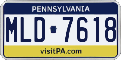 PA license plate MLD7618