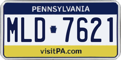 PA license plate MLD7621