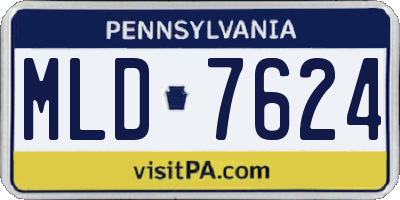 PA license plate MLD7624