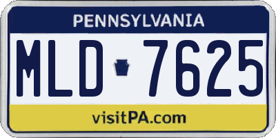 PA license plate MLD7625