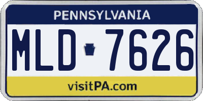 PA license plate MLD7626