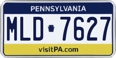 PA license plate MLD7627