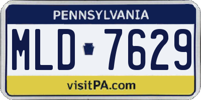 PA license plate MLD7629