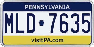 PA license plate MLD7635