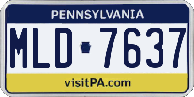 PA license plate MLD7637