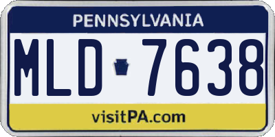 PA license plate MLD7638