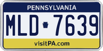 PA license plate MLD7639