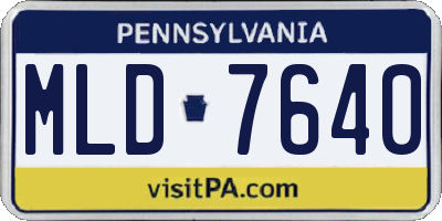 PA license plate MLD7640