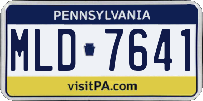 PA license plate MLD7641