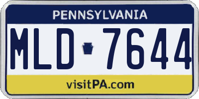 PA license plate MLD7644