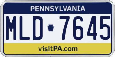 PA license plate MLD7645