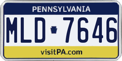 PA license plate MLD7646