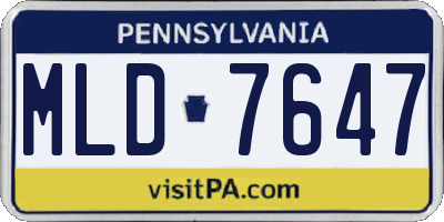 PA license plate MLD7647
