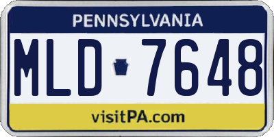 PA license plate MLD7648