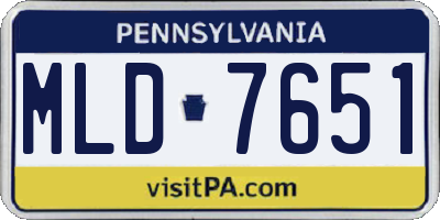 PA license plate MLD7651
