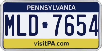 PA license plate MLD7654