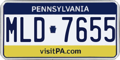 PA license plate MLD7655
