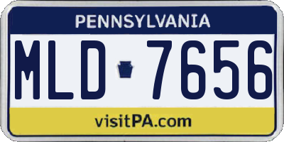 PA license plate MLD7656