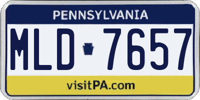 PA license plate MLD7657