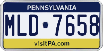 PA license plate MLD7658