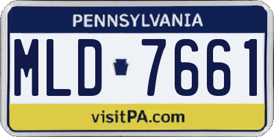PA license plate MLD7661
