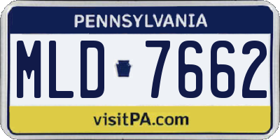 PA license plate MLD7662