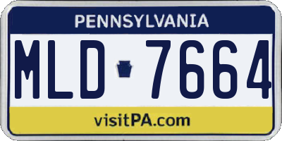 PA license plate MLD7664