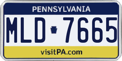 PA license plate MLD7665