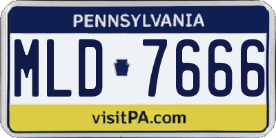 PA license plate MLD7666