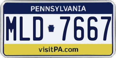 PA license plate MLD7667