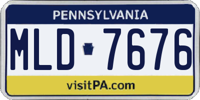 PA license plate MLD7676