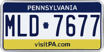 PA license plate MLD7677